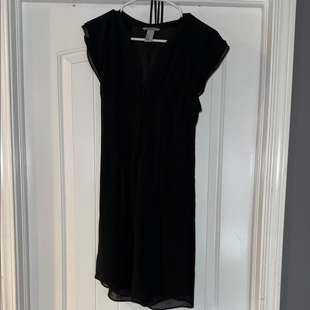 H&M Black Flutter Sleeve Sheath Dress